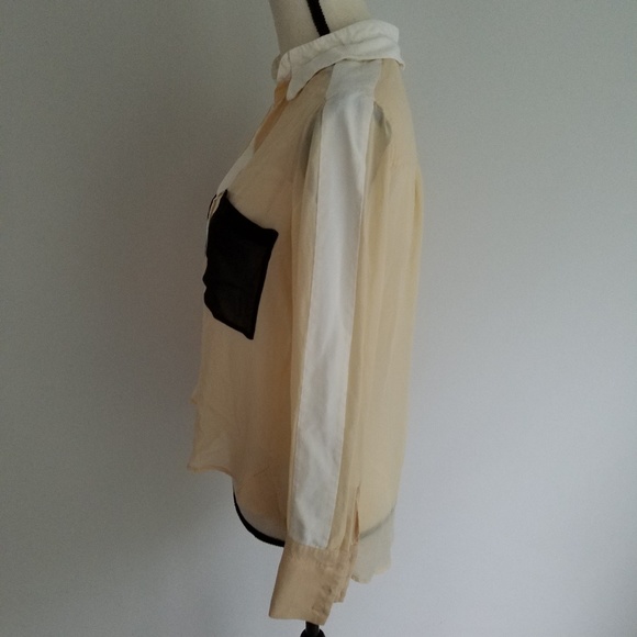 BCBGMaxAzria Emma Hi-Lo silk chiffon w.color block - Picture 6 of 6